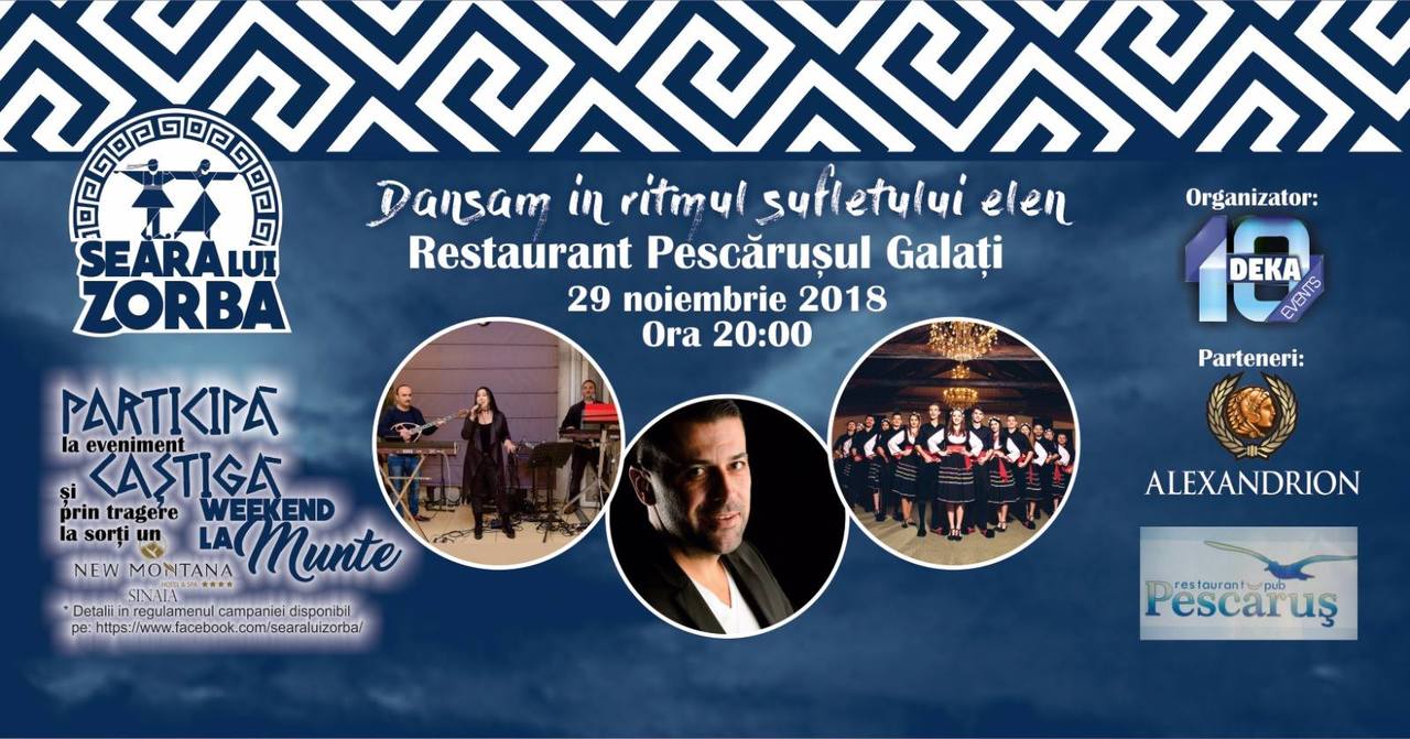 Seara lui Zorba cu Ionuț Galani la Restaurant Pescăruș